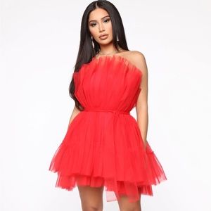 Fashion Nova Red Tulle Dress